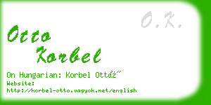 otto korbel business card